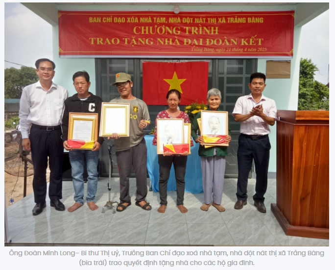 Thị xã Trảng Bàng trao tặng 4 căn nhà cho các gia đình có hoàn cảnh khó khăn về nhà ở